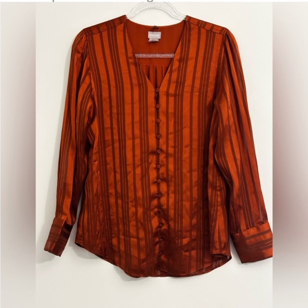 Chico's Rust Button-Up Blouse